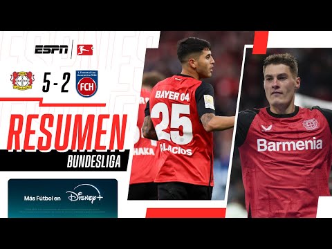 CON GOL Y ASISTENCIA DE PALACIOS, LEVERKUSEN LO DIO VUELTA Y GOLEÓ | Bayer 5-2 Heidenheim | RESUMEN