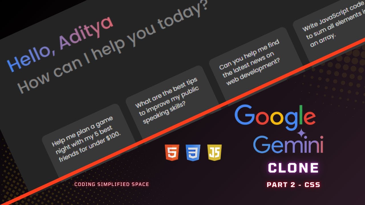 Build your own Google Gemini Clone | HTML, CSS, JavaScript | Hindi ...