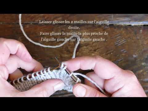 Diminution centrée sur 3 mailles au tricot
