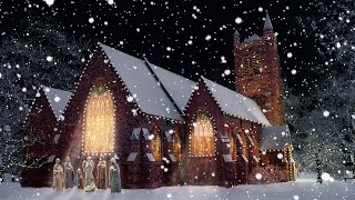 Christmas Eve Ambience | Relaxing Christmas Church and Falling Snow Sounds