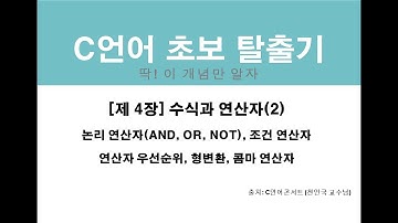 [프로그래밍 기초]  C언어 초보 탈출기 : 제4장 수식과 연산자(2)