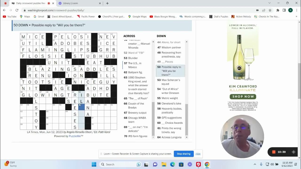 LA Times Crossword: 6 12 23 YouTube