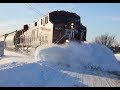 CP Grain Train to Quebec City on Quebec Gatineau Railway with DPU 24 Dec 17 Minus 15 Celsius
