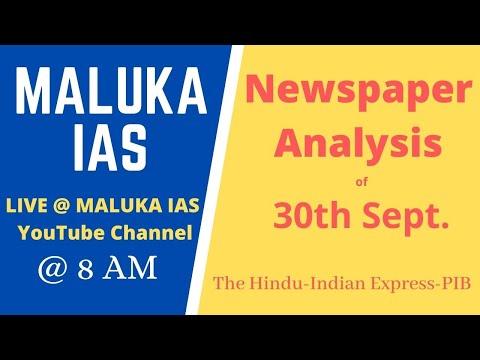 Newspaper Analysis - 30th September