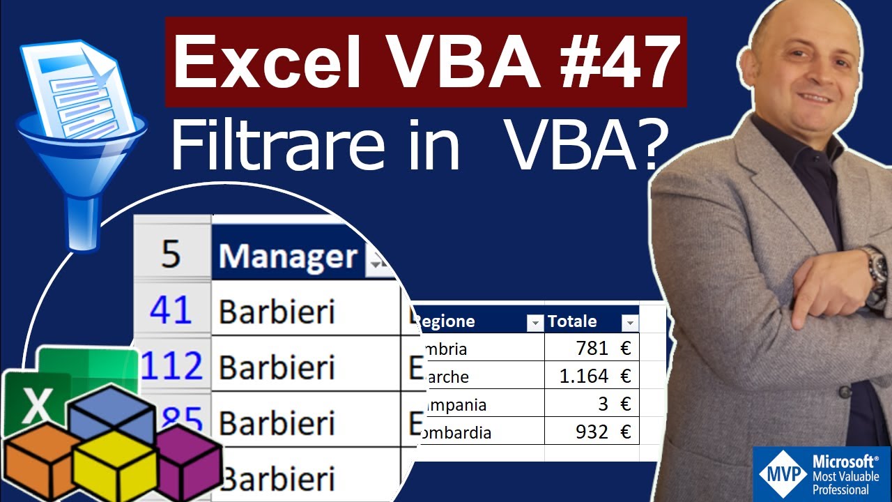 Excel VBA #47 Filtrare con il VBA (Autofilter VBA) metodo semplice (Remake live del 21/06/2021)