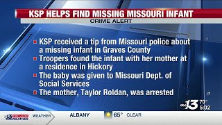 Kentucky State Police find missing Missouri baby