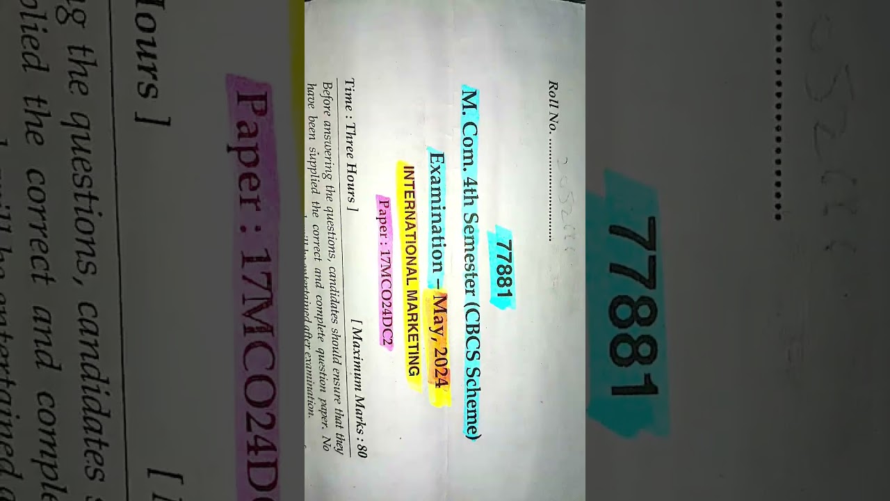 M.com 4th semester exam 