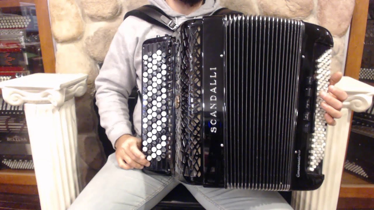 NEW Black Scandalli BJC 442 Compact Chromatic Button Accordion