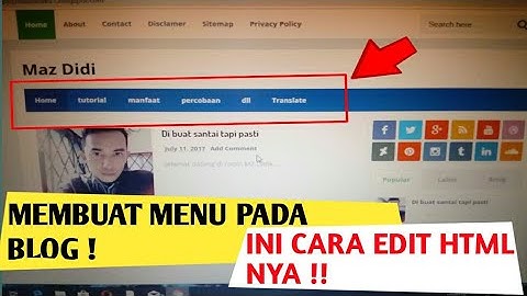 Cara Edit HTML Untuk Membuat Menu Pada Blog