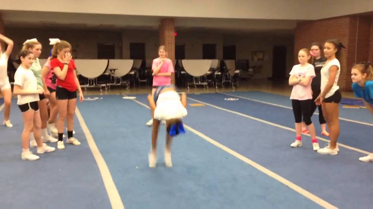 WWMS Cheer Erin's Handspring Tuck YouTube