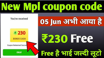 Mpl coupon code today || mpl bonus cash coupon code || mpl coupon code || today mpl coupon code