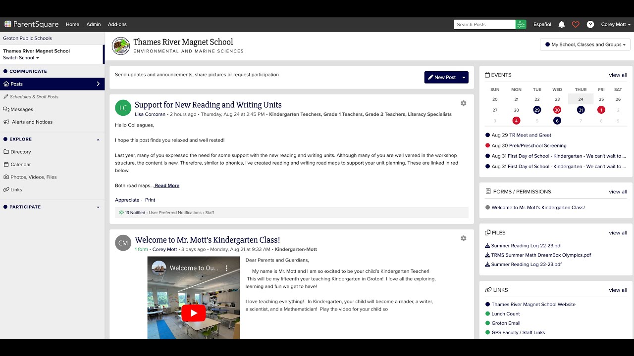 Video preview image of Parent Square Tutorial; click to visit the ParentSquare post with the video