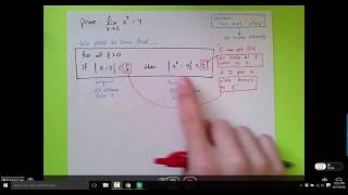 Quadratic epsilon-delta limit proof example - Part 1 (Understand the Definition)