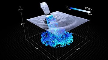 Da Vinci’s observation of turbulence, air-water simulation