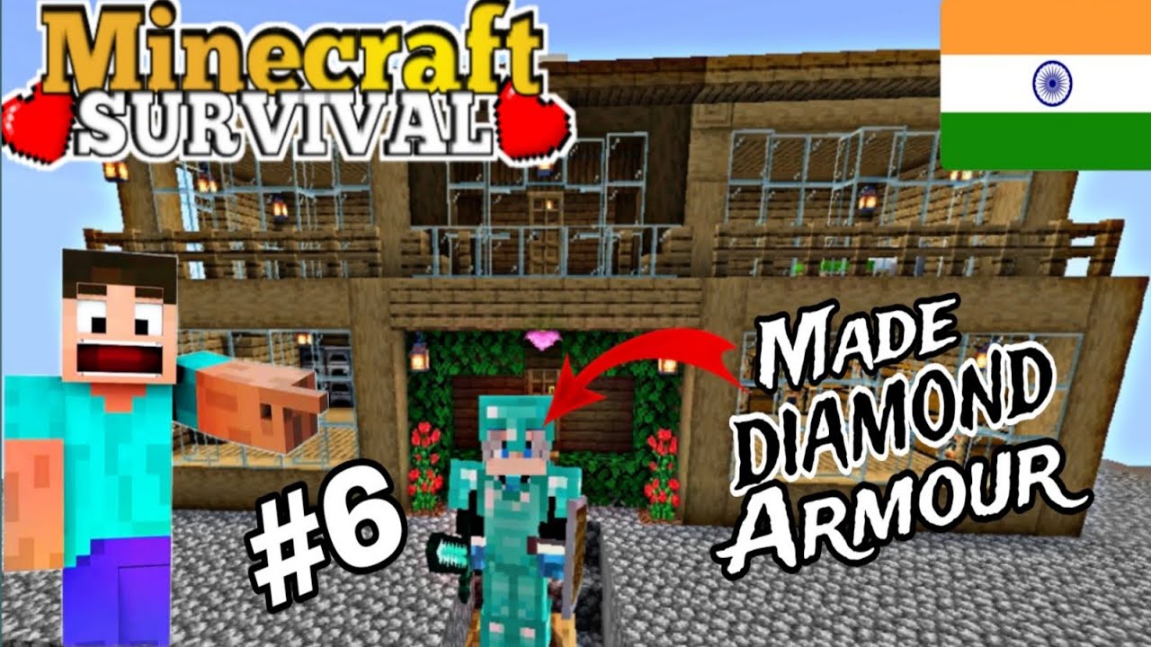oh😱 I made dimond Armour in Minecraft pe survival series EP - 6 in ...