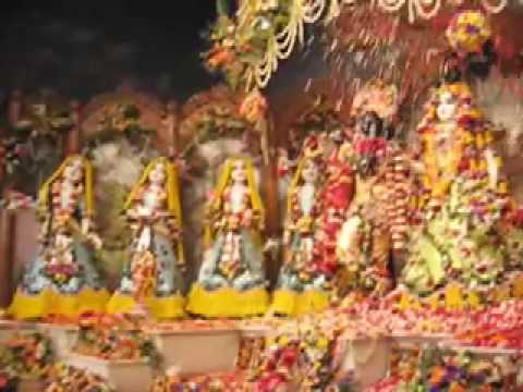 Flower shower - Radha-Madhava pushpa abhishek in Mayapur