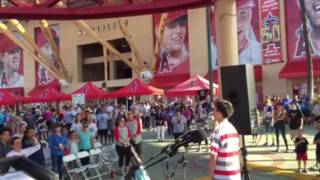 Logan Hackney sings National Anthem at Angels Stadium for Brain Tumor Walk