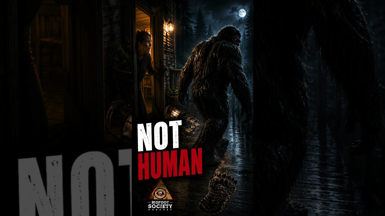 A creature taller than the car stood on the roadside staring directly into them