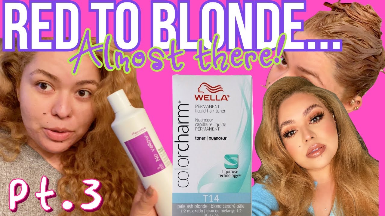 Bleaching My Hair From Red to Blonde pt. 3 YouTube