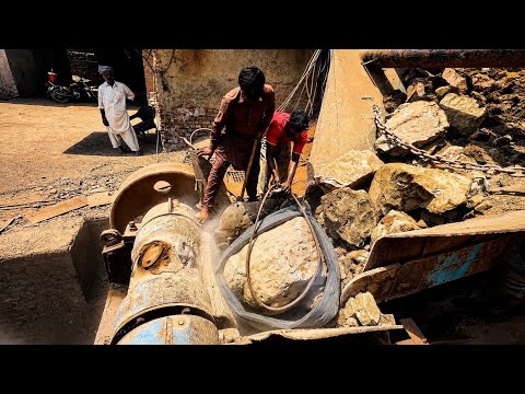    Unbelievable! Giant Stone Refuses to Break 😳 Workers vs Huge Boulder