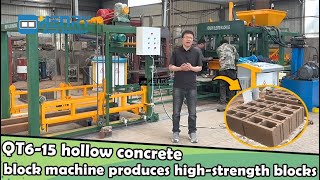 A comprehensive explanation of how QT6-15 hollow concrete block machine produces high-strength block