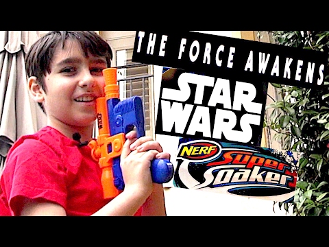 Star Wars - FORCE AWAKENS - Nerf Super Soaker Han Solo Blaster with William-Haik!