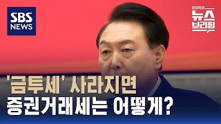 윤 대통령 "금투세 폐지 추진"…코리아 디스카운트 해소되나 / SBS / 편상욱의 뉴스브리핑