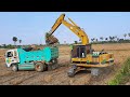 Dump Truck Working, Excavator Digging Dirt On Dump Truck #Ep2259