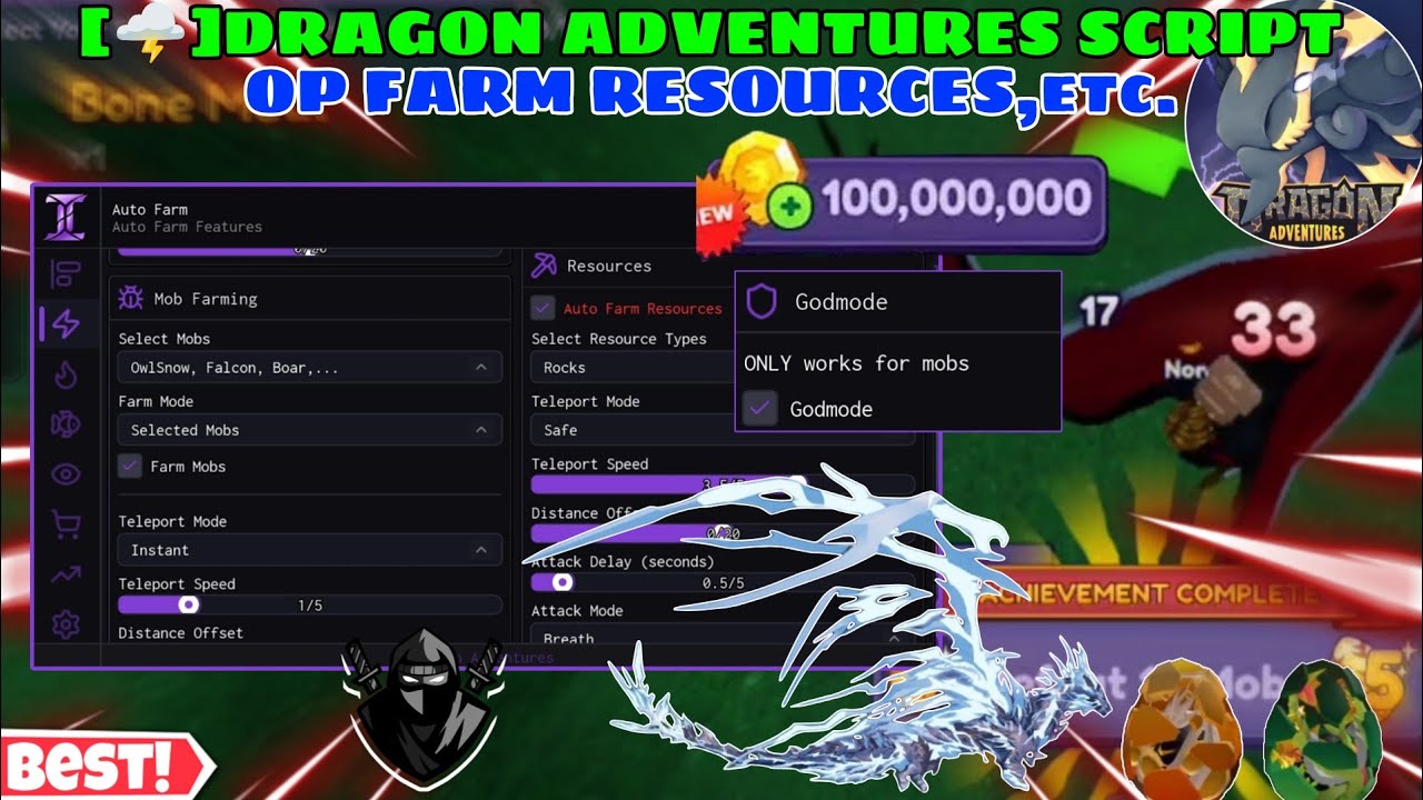 [🌩️]Dragon Adventures🐉 Script OP Godmode🔥,Auto-Fishing,Collect Chests/Eggs🤩,Farm Resources+More😎