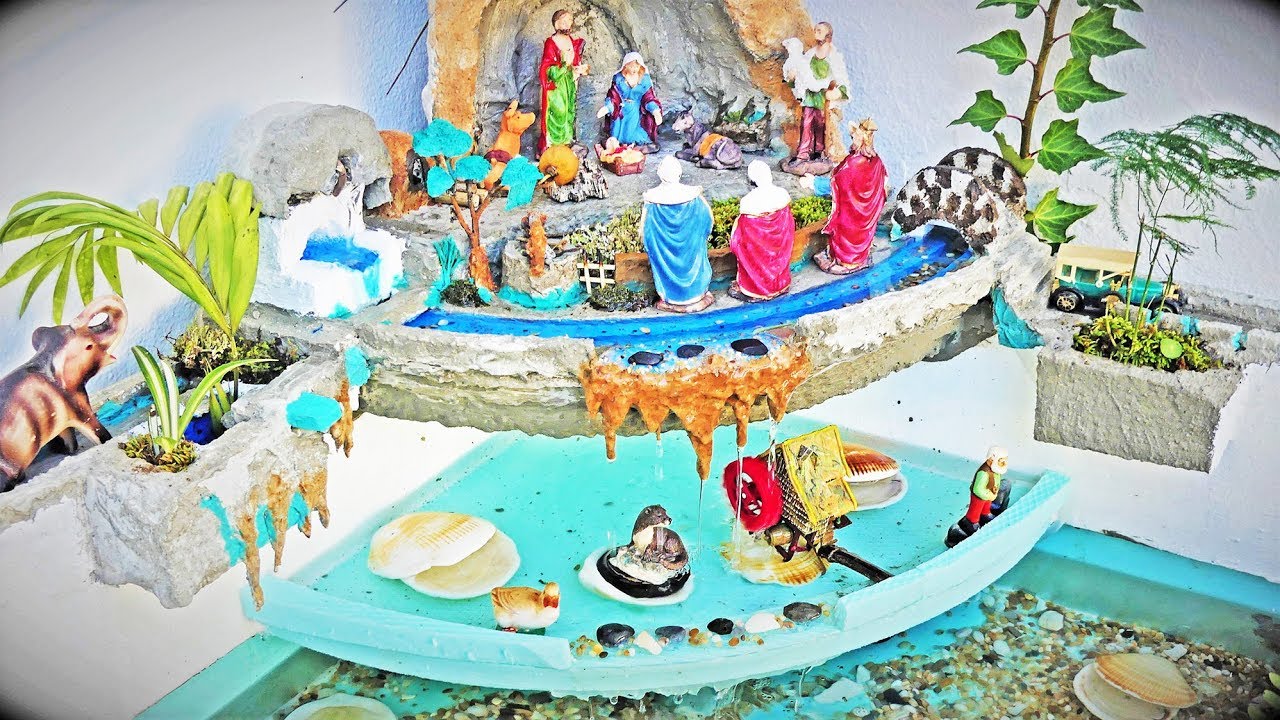 Christmas crib with waterfalls, Presépio de Natal YouTube