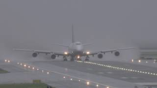 United 747 Takeoff from 19L at SFO Sets off car alarms!
