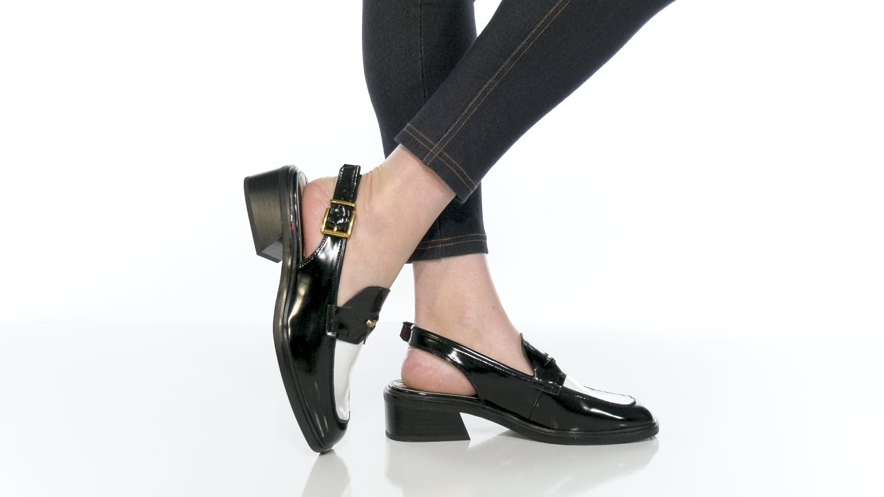 Raid Wide Fit Maeve Sling Back Loafer Shoes in Black