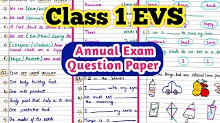 Class 1 EVS Worksheet| Class 1 Annual Exam Paper| EVS Worksheet for Class 1 @peehuandrudracorner