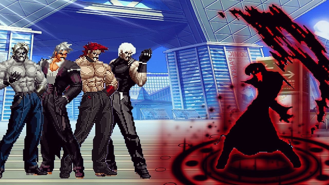 [KOF MUGEN] Orochi Iori BF Remake Vs New Final Rugal Team - YouTube