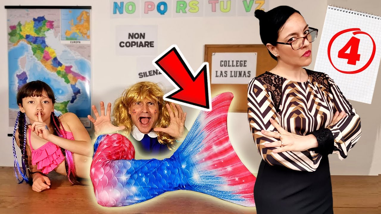 SOFI SI È TRASFORMATA IN UNA SIRENA IN CLASSE E PRENDE UN BRUTTO VOTO A SCUOLA COLLEGE LAS LUNAS