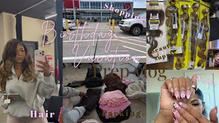 BIRTHDAY TRIP PREP VLOG| NAILS, HAIR, SHOPPING, BEAUTY SUPPLY💅🏽🛍️🧁🤎