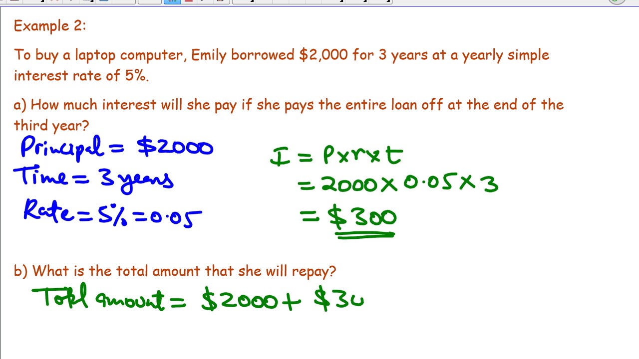 Simple Interest – Calculating the total amount