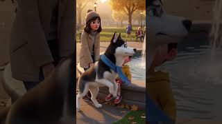 Dogy Helped a Lost Boy Find His Mom #husky #doganimation