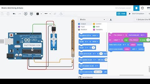 Bionic ARM using Flex Sensor Arduino Tinkercad | Bionic hand Arduino | Robotic Hand | Arduino ARM