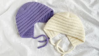 :    .  . Baby Bonnet Crochet Pattern Tutorial