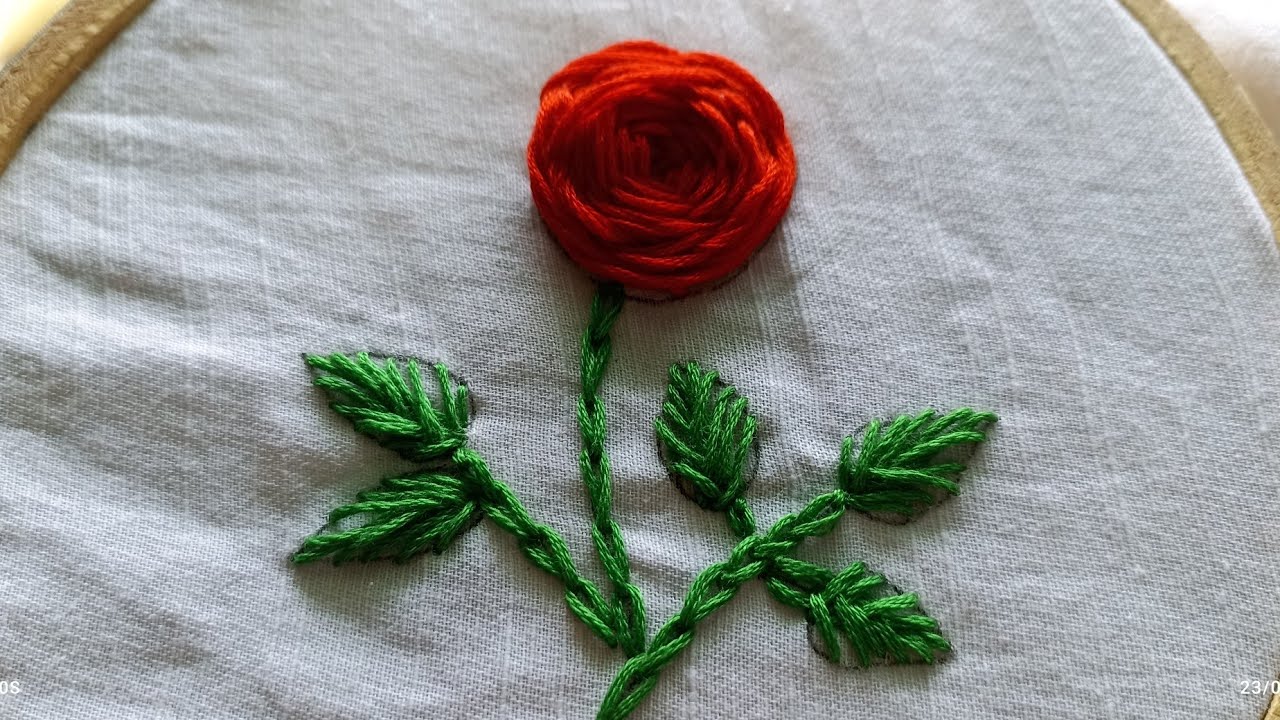 hand embroidery woven wheel rose woven wheel rose . YouTube