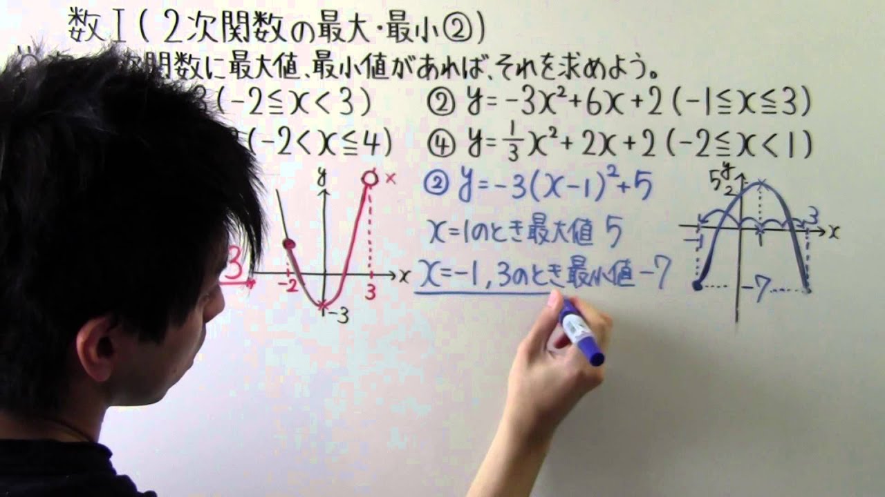 【高校数学】数Ⅰ-43 ２次関数の最大・最小②