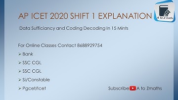 AP ICET  2020 DATA SUFFICIANCY #AP ICET #TS ICET