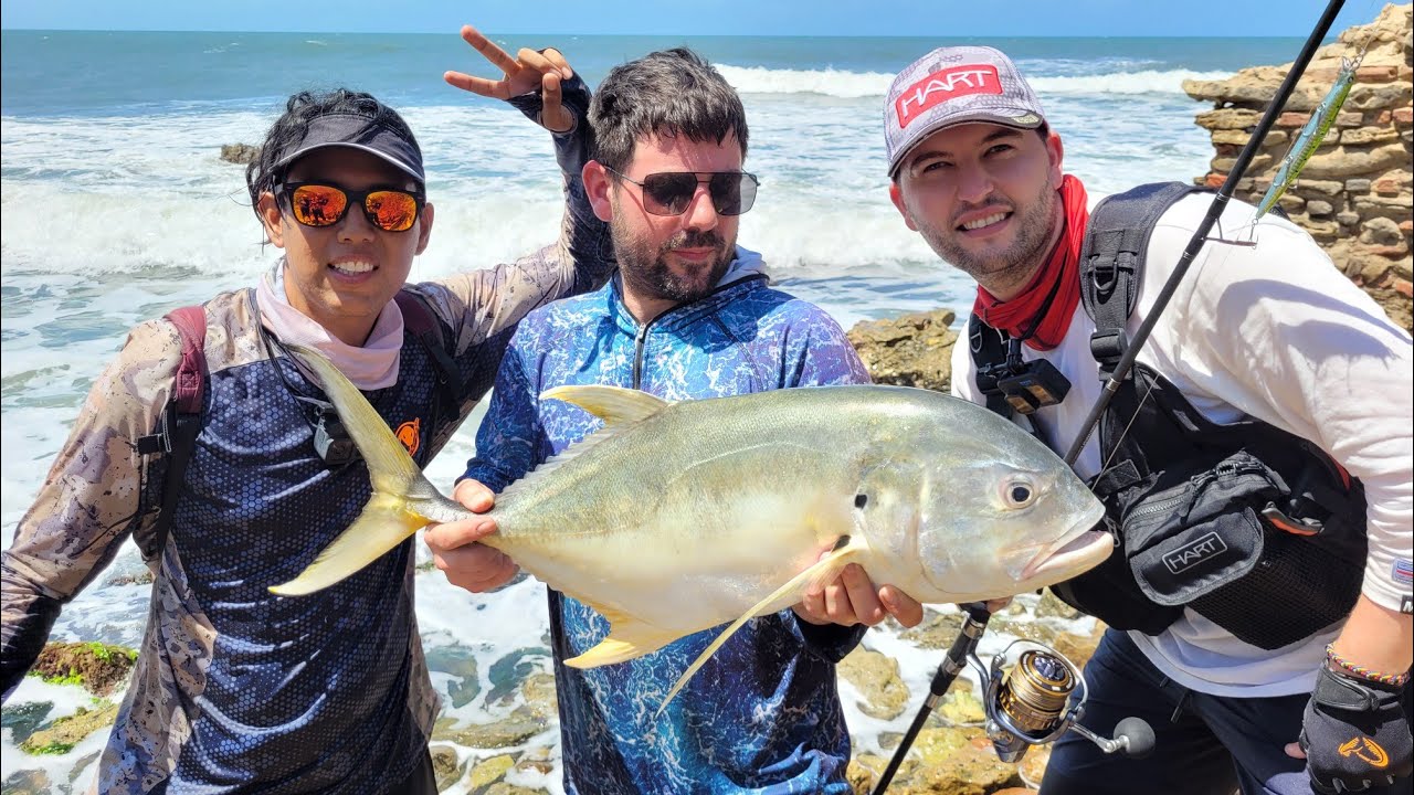 Alemania y España pescando en COLOMBIA // Pesca de Jurel Toro o Jack Crevalle