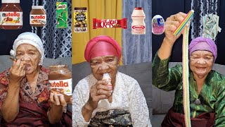 Great Grandmother👵Eating Food Emoji Challenge Compilation 🍓 🫐 🍒 🍇 🍉 🍊 🍫🍌🍪🍹