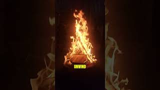 Whisper ASMR: Relax with a wood fire crackling at night  #Shorts