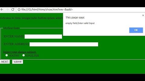 HTML VALIDATION ON TEXT INPUT AND ALERT MESSAGE
