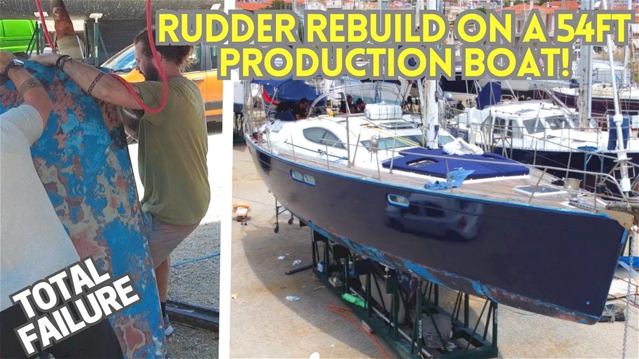 CHEAP BOAT Refit! Rebuilding a TRASHED Jeanneau 54DS Sailboat Rudder