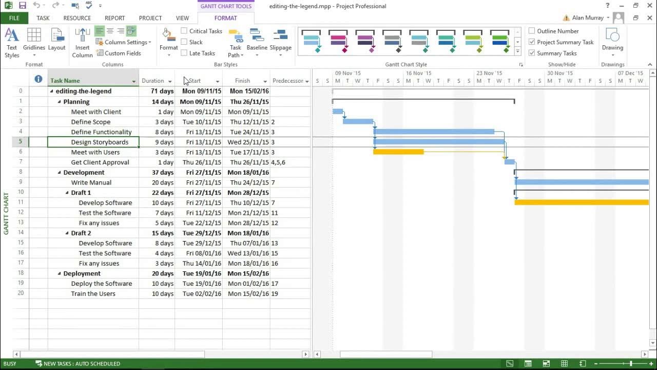 Add and remove bars from the legend ms project youtube