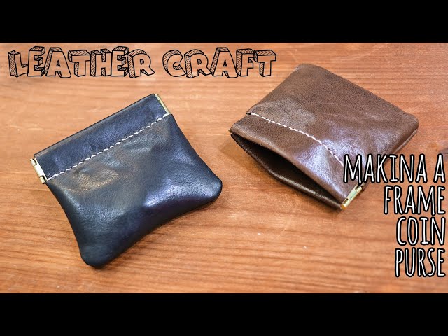 本革　バネ金口マルチケース　レザークラフト　ハンドメイド 本革レザー ハンドメイド バネ口金コインケース